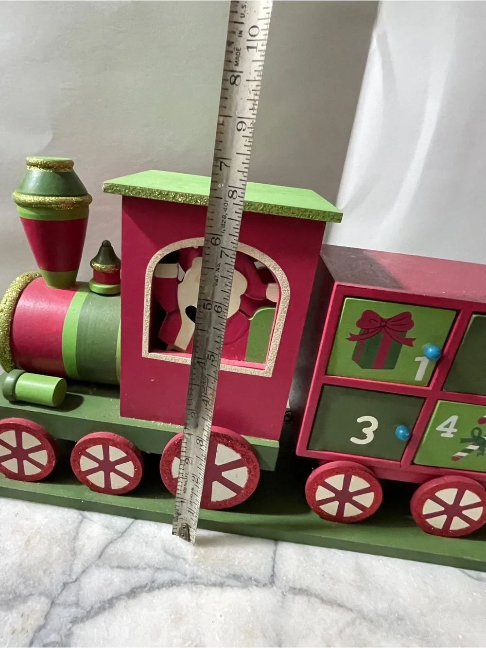 Rare Vintage Solid Wooden Train 25 Days Hope Chest to Christmas 23.5”